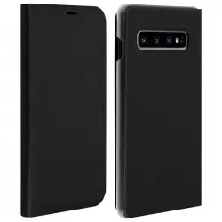 Avizar Flip Book Cover Funda Negra para Samsung Galaxy S10 Plus