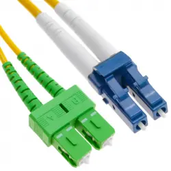 BeMatik Cable de Fibra Óptica LC/PC a SC/APC Monomodo Dúplex 9/125 OS2 20m