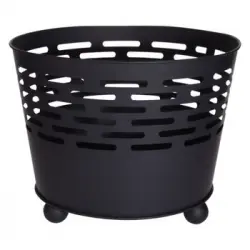 Cubo Para Leña Negro 45x35 Cm Progarden