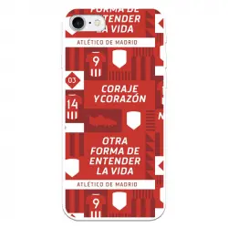 Funda Licencia Oficial Atlético de Madrid Coraje y corazón para iPhone 8