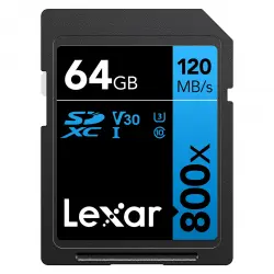 Lexar - Tarjeta De Memoria SDXC 64GB 800x Serie BLUE