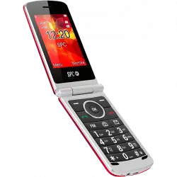 Móvil - SPC Opal, Para 500 contactos, Con tapa, Bluetooth, Cámara, Radio FM, Dual SIM, Rojo