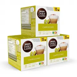 Nescafé Dolce Gusto Cappuccino Pack de 3 Cajas de 30 Cápsulas (15 de Café + 15 de Leche)