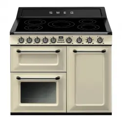 Smeg - Cocina compacta Smeg 100 cm, placa inducción con 5 zonas y 3 hornos eléctricos - TR103IP.