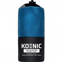 Toalla - Koenic Microfibra, 80x40cm, Poliéster y nylon, Súper absorción, Azul