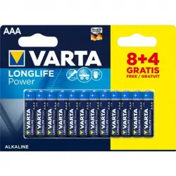 Varta - Blister Pilas Alcalinas 8+4uds LR03 AAA Longlife Power