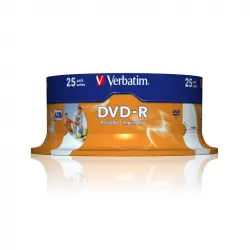 Verbatim DVD-R 16x 4.7GB Printable Tarrina 25 unds