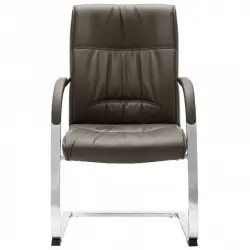 VidaXL Silla de Oficina Voladiza de Cuero Sintético Gris