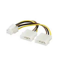 Cable Molex 4 pines x 2 a Conector PCI Express 6 pines 15cm