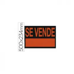 Cartel Plastico "se Vende" Rojo Fluorescente -500x234 Mm 5 Unidades