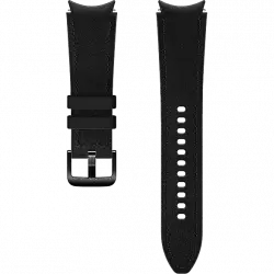 Correa recambio - Samsung Hybrid Leather Band, Para Galaxy Watch 4, 20 mm, M/L, Negro