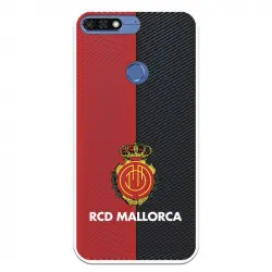 Funda Para Huawei Y7 2018 Del Mallorca Rcd Mallorca Diagonales Transparente - Licencia Oficial Rcd Mallorca