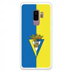 Funda Para Samsung Galaxy S9 Plus Del Cádiz Escudo Fondo Bicolor - Licencia Oficial Cádiz Cf