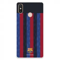 Funda Para Xiaomi Mi Max 3 Del Fc Barcelona Fondo Rayas Verticales - Licencia Oficial Fc Barcelona