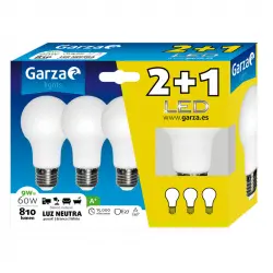 Garza Standard Pack 2+1 Bombillas LED 9W E27 Blanco Neutro