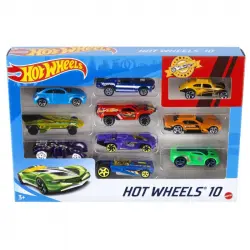 Mattel Hot Wheels Pack de 10 Vehículos de  Aleatorios