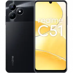 Móvil - Realme C51, Negro, 128 GB, 4 GB RAM, 6.74" HD 90Hz, Unisoc Tiger T61, Carga rápida 33W, Android