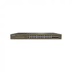 Tenda TEG5328F Switch Gestionado L3 24 Puertos RJ-45 Gigabit + 4 Puertos SFP 1U Negro