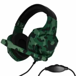 Auricular Gamer Micrófono Omnidireccional 3,5 Mm Sonido Estéreo Camuflaje Verde