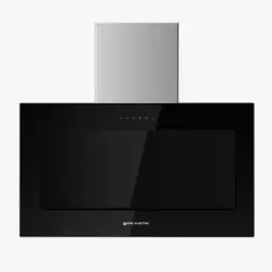 Campana De Pared Inclinada 60 Cm Cristal Negro Emrh608vrt-n
