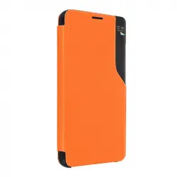 Funda Galaxy S23 Ventana De Visualización De La Hora Soporte Vídeo Naranja
