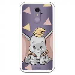 Funda Oficial Disney Dumbo Silueta Transparente Para Lg Q7