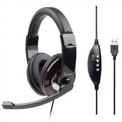 Gembird MHS-U-001 Auricular Estéreo USB Negro Brillante