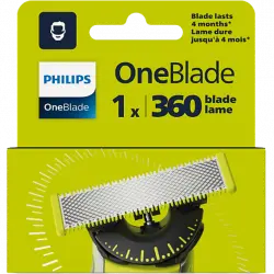 Recambio para afeitadora - Philips QP410/50, Cuchilla 360, Para todos los mangos OneBlade*, Negro