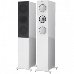 Torre de sonido - KEF R5, 200 W, 87 dB, 2 Altavoces, Tubo bass reflex, Controlador baja frecuencia, Blanco