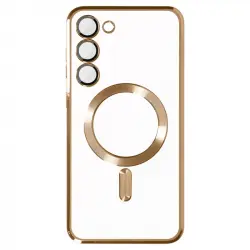 Avizar Funda Magsafe con Protección de Cámara Transparente/Dorado para Samsung S23 Plus