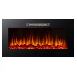 Chimenea Eléctrica De Pared Empotrable 2000w Kekai Alabama 91.4x14x48 Cm Efecto Llama