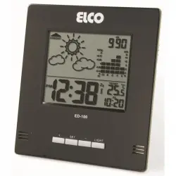 Elco ELC013 Reloj digital con Previsión del Tiempo y Termómetro