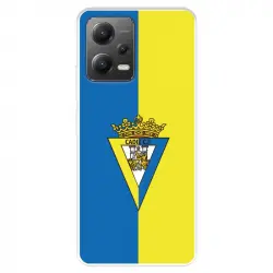 Funda Para Xiaomi Poco X5 5g Del Cádiz Cf Escudo Fondo Bicolor - Licencia Oficial Cádiz Cf