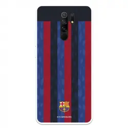 Funda Para Xiaomi Redmi 9 Del Fc Barcelona Fondo Rayas Verticales - Licencia Oficial Fc Barcelona