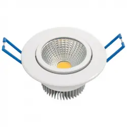 Garza Empotrable Downlight LED 3W Blanco Cálido Contorno Blanco