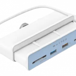 Hub USB - Hyper HD34A8, 6 Puertos en 1, USB-C, 10 Gbit/s, Blanco