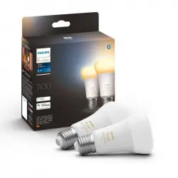 Philips Hue White Ambiance Pack 2 Bombillas LED Inteligentes E27 8W Luz Blanca Cálida a Fría