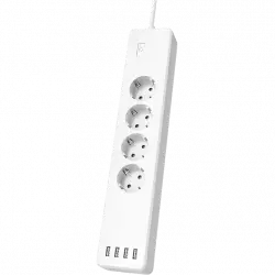 Regleta de 4 enchufes - Hama regleta WLAN, sin concentrador, conmutable individualmente, puertos USB, Blanco