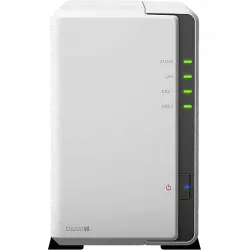 Servidor NAS - Synology DS220J, SSD/HDD SATA de 2.5”, 10/ 100/ 1000 Mbit/s, Realtek RTD1296, Blanco