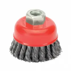 Wolfpack Cepillo Tipo Taza con Alambre de Acero Trenzado M14 100mm