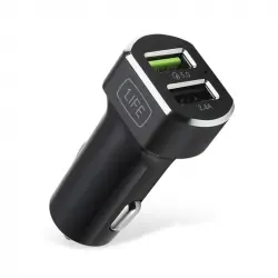 1Life pa:dual USB auto Cargador de Coche Dual USB Quick Charge 3.0