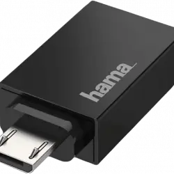 Adaptador USB - Hama 00200307, OTG, Micro-USB Plug, Socket, 2.0, 480 Mbit/s, Negro
