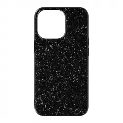 Avizar Funda Purpurina Rígida Acabado Relieve Antideslizante Negra para iPhone 13 Pro Max
