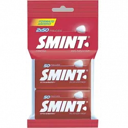 Caramelos - Smint Twinpack, Sabor Fresa, Sin gluten, Azúcar, 2x50 unidades, 70g