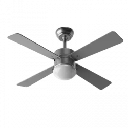 Evvo Ventilador De Techo Con Luz V415 Steel, Silencioso, Ø106cm, Acabado Acero, 4 Aspas, 3 Velocidades, 56w, Función Invierno-verano