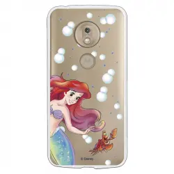 Funda Oficial Disney Sirenita Y Sebastián Transparente Para Motorola Moto G7 Play - La Sirenita