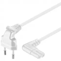 Goobay Cable de Alimentación IEC-320/C7 Acodado 2m Blanco