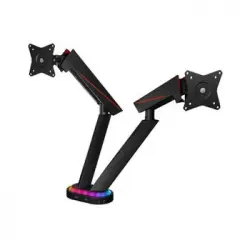Icy Box Soporte Gaming 2 Monitores Hasta 32" Black Rgb, Con Hub Integrado Ib-msg304bl-t