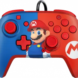 Mando - PDP Faceoff Deluxe Wired Mario Licenciado, Para Nintendo Switch, USB, 3 m, Audio integrado, Multicolor