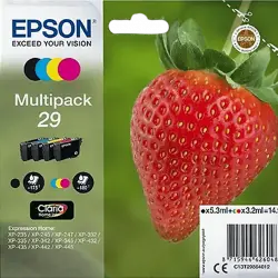 Pack Cartucho de tinta - Epson C13T29864020 Fresa, 29 cartuchos, CMYK
